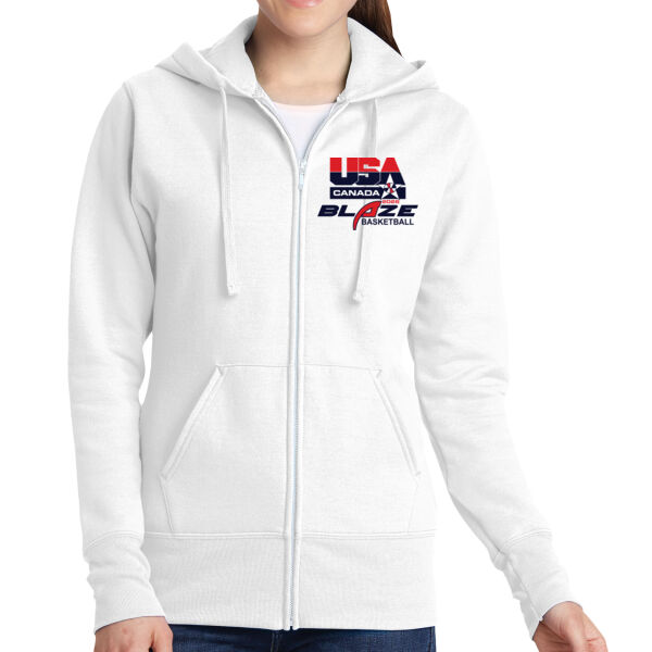 Blaze Basketball-Canada Ladies Core Fleece Full Zip Hooded Sweatshirt Thumbnail