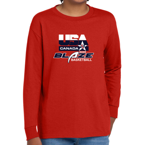 Blaze Basketball-Canada Youth Heavy Cotton 100% Cotton Long Sleeve T Shirt Thumbnail