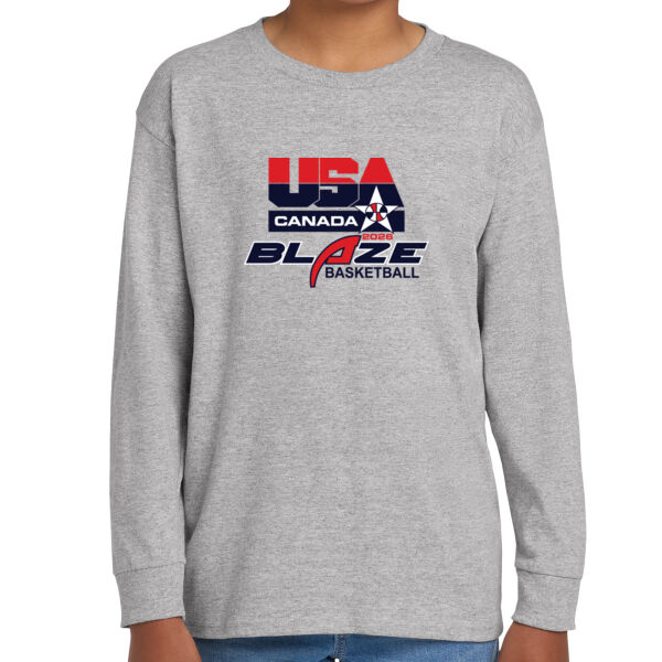 Blaze Basketball-Canada Youth Heavy Cotton 100% Cotton Long Sleeve T Shirt Thumbnail