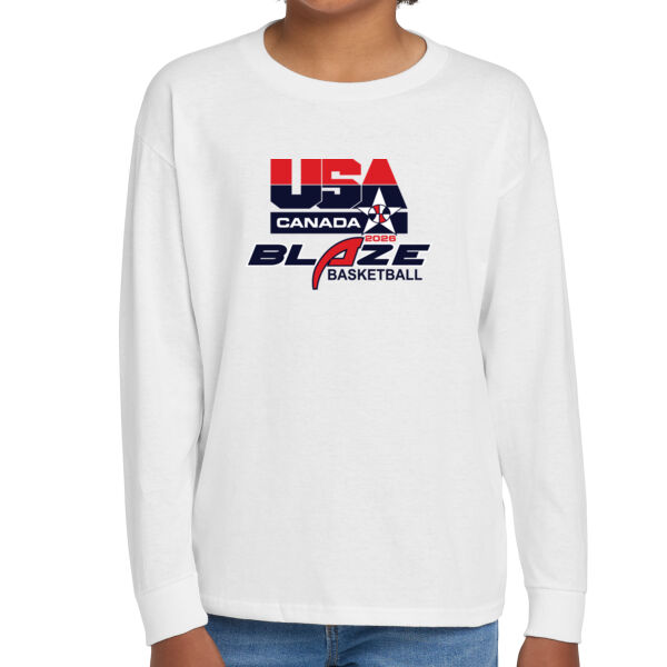 Blaze Basketball-Canada Youth Heavy Cotton 100% Cotton Long Sleeve T Shirt Thumbnail